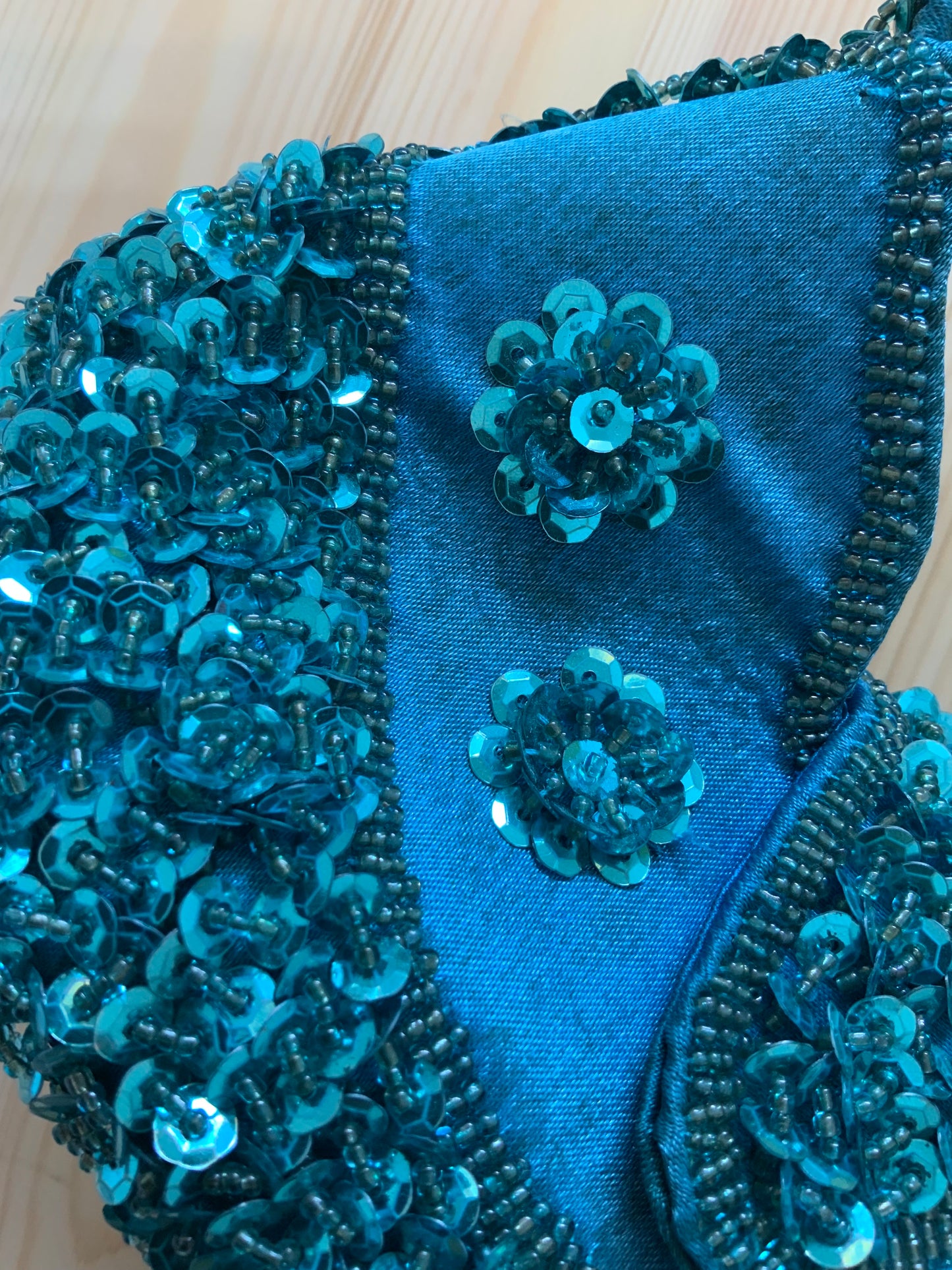 Blue sequins mini party bag