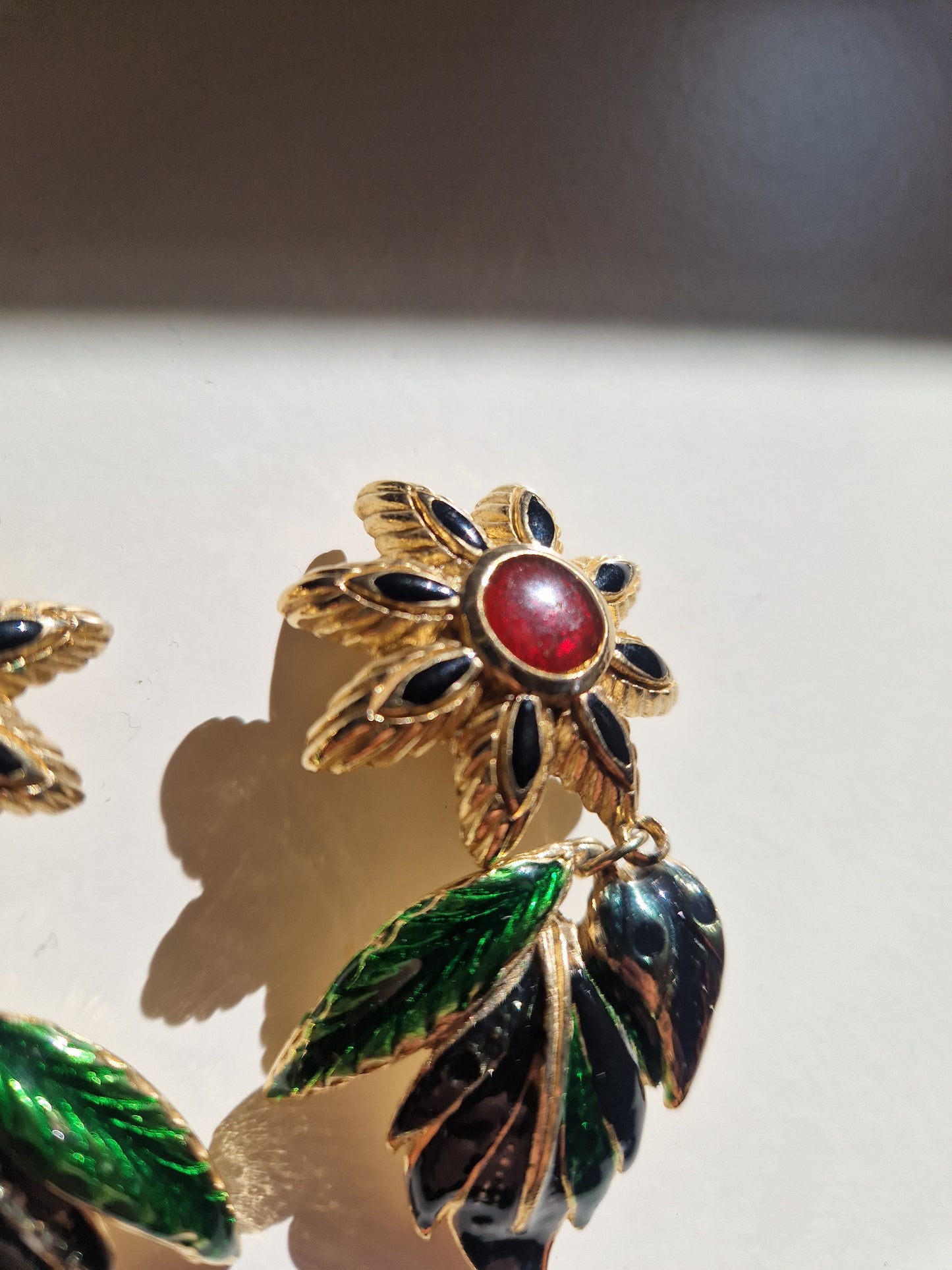 Vintage flower clip earrings