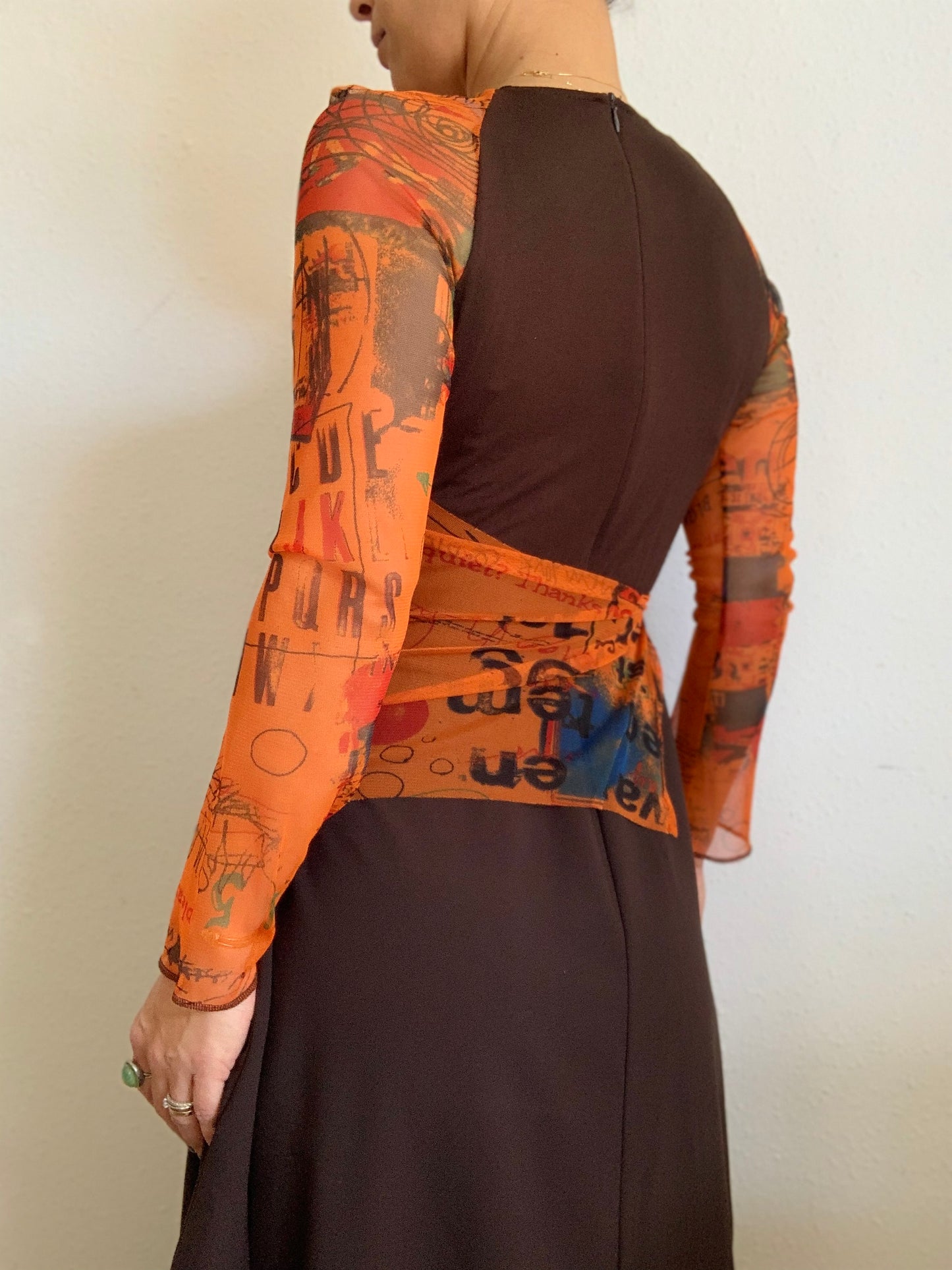 Robe longue en maille multi-matières Y2K - S