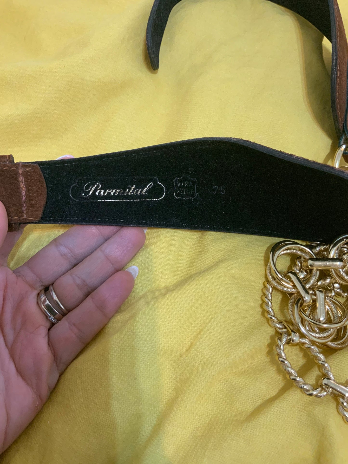 Ceinture vintage en chaînes et cuir