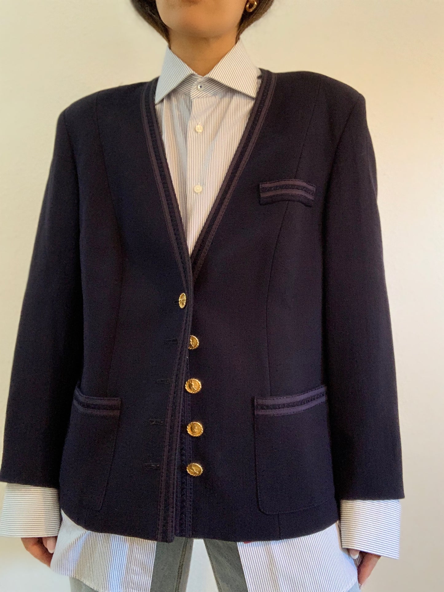 Blazer bleu foncé vintage Weil - XL
