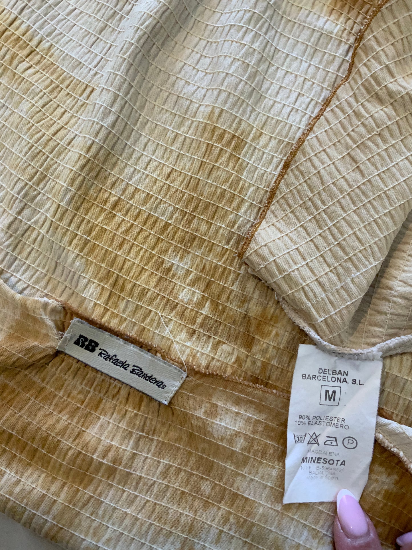 Haut vintage asymétrique jaune tie-dye - XL