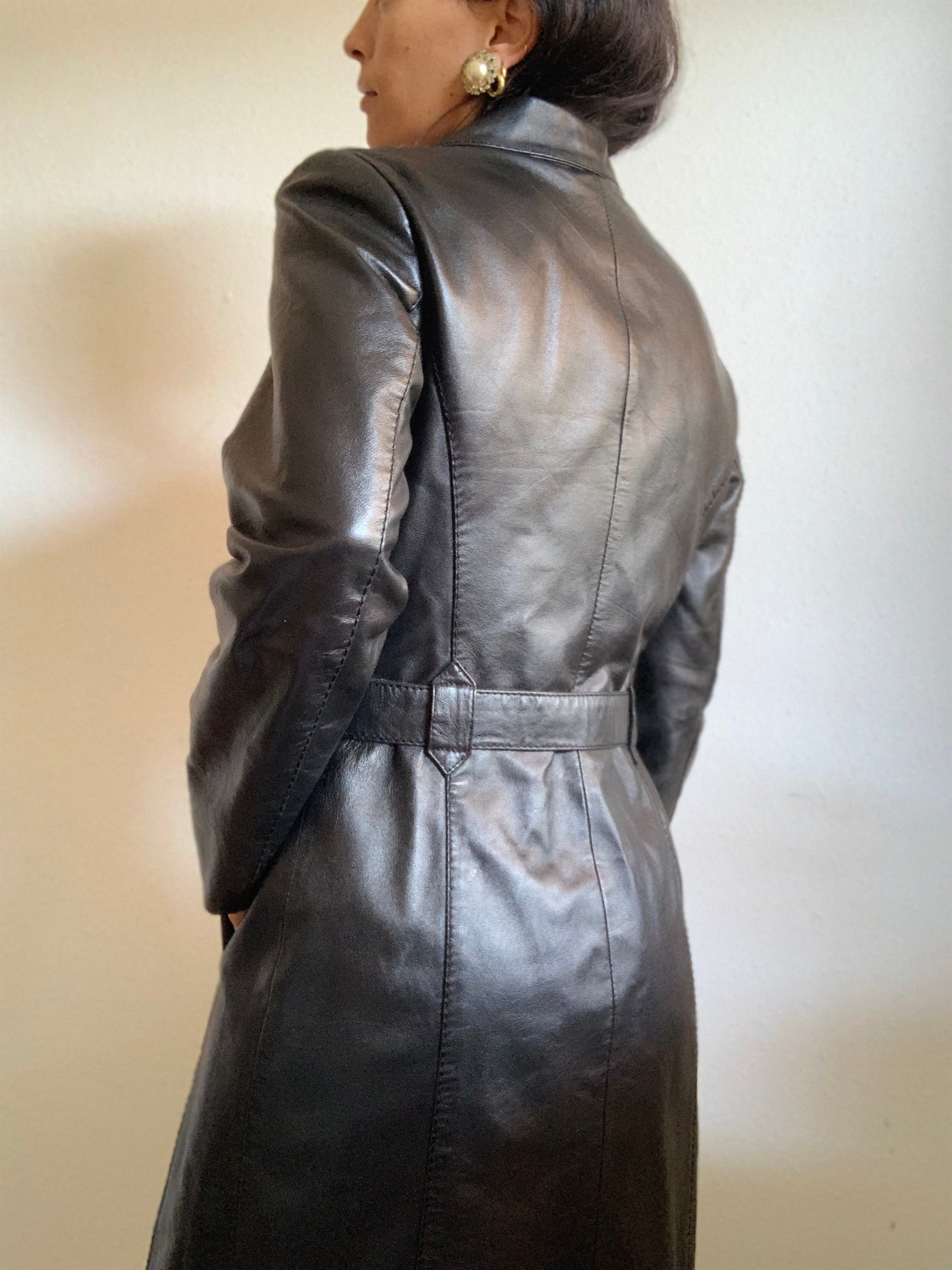 Veste en cuir noir
