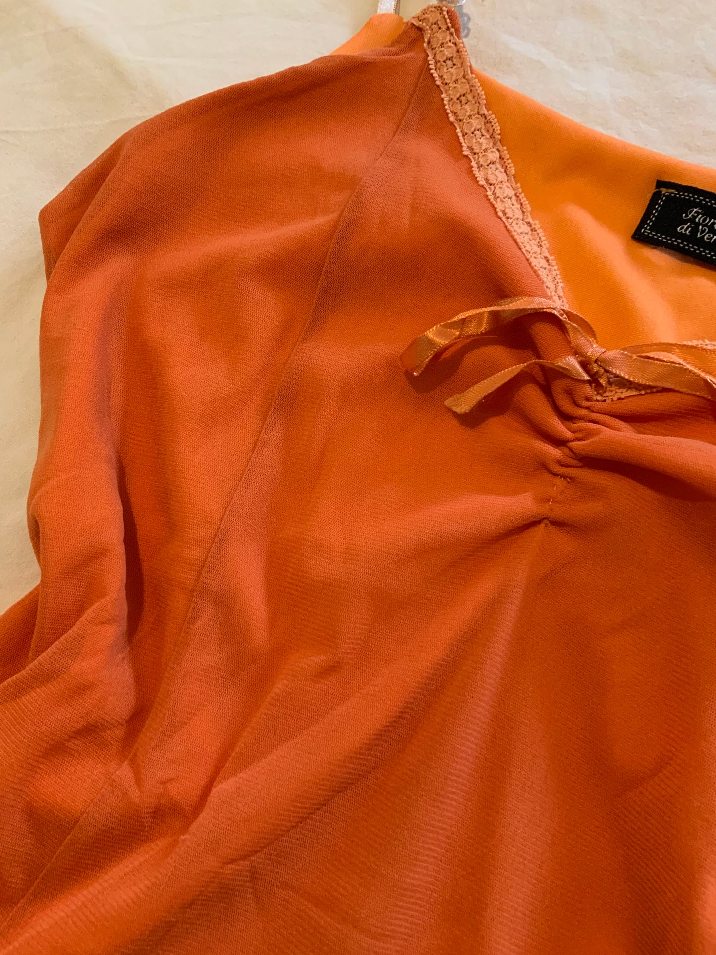 Haut à bretelles en maille orange vintage Y2K - L