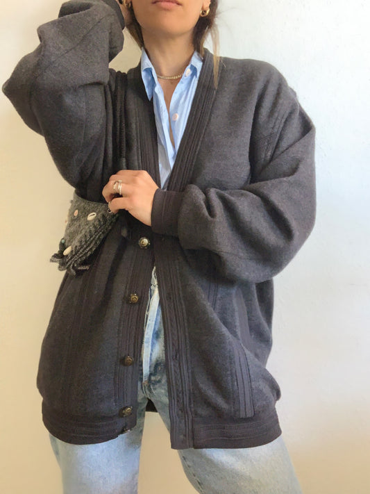 Le cardigan gris oversize de papi - XXL