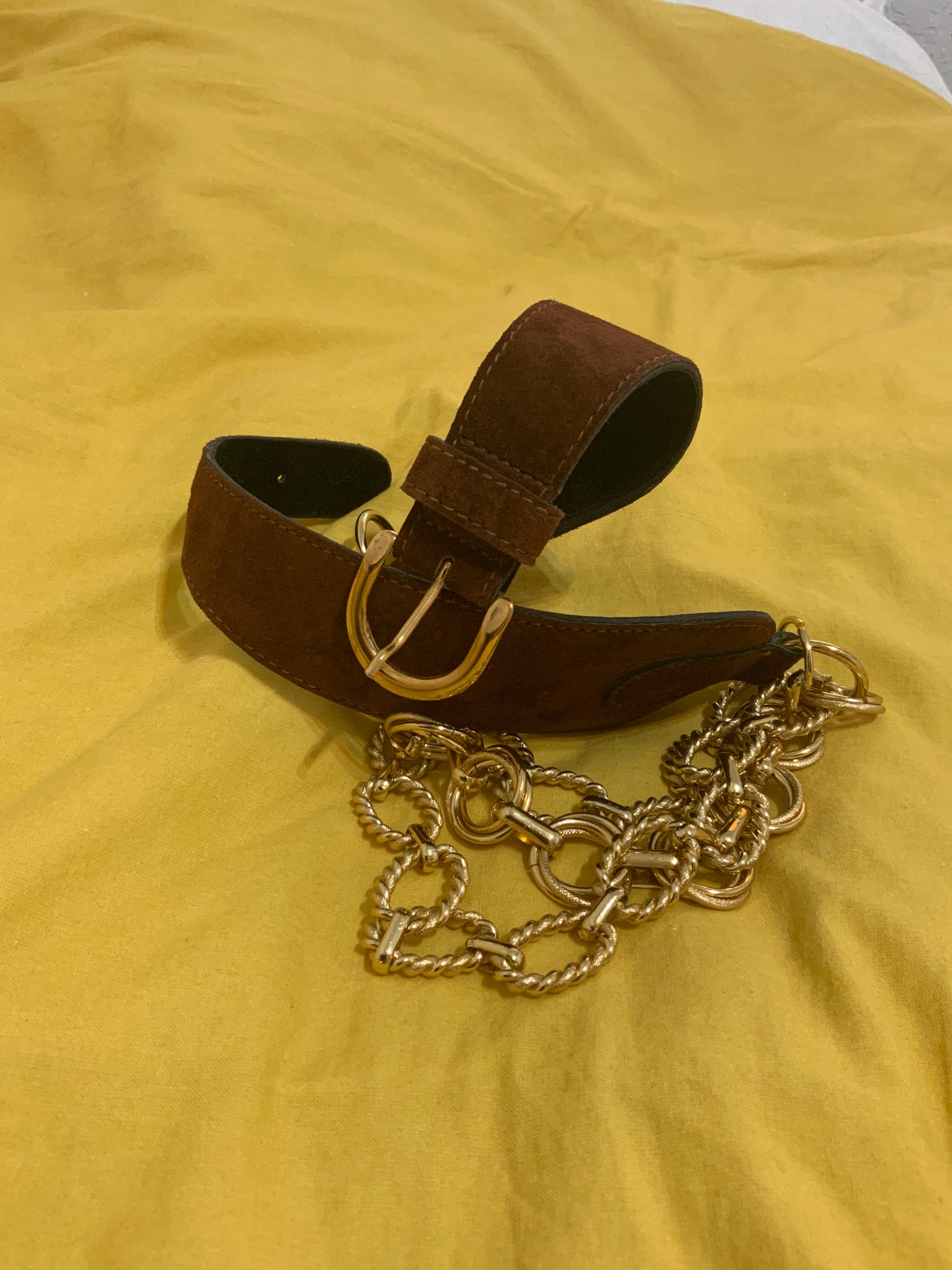 Ceinture vintage en chaînes et cuir