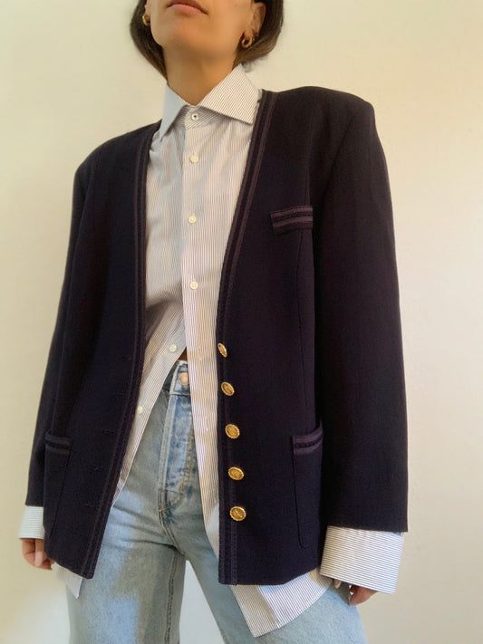 Blazer bleu foncé vintage Weil - XL
