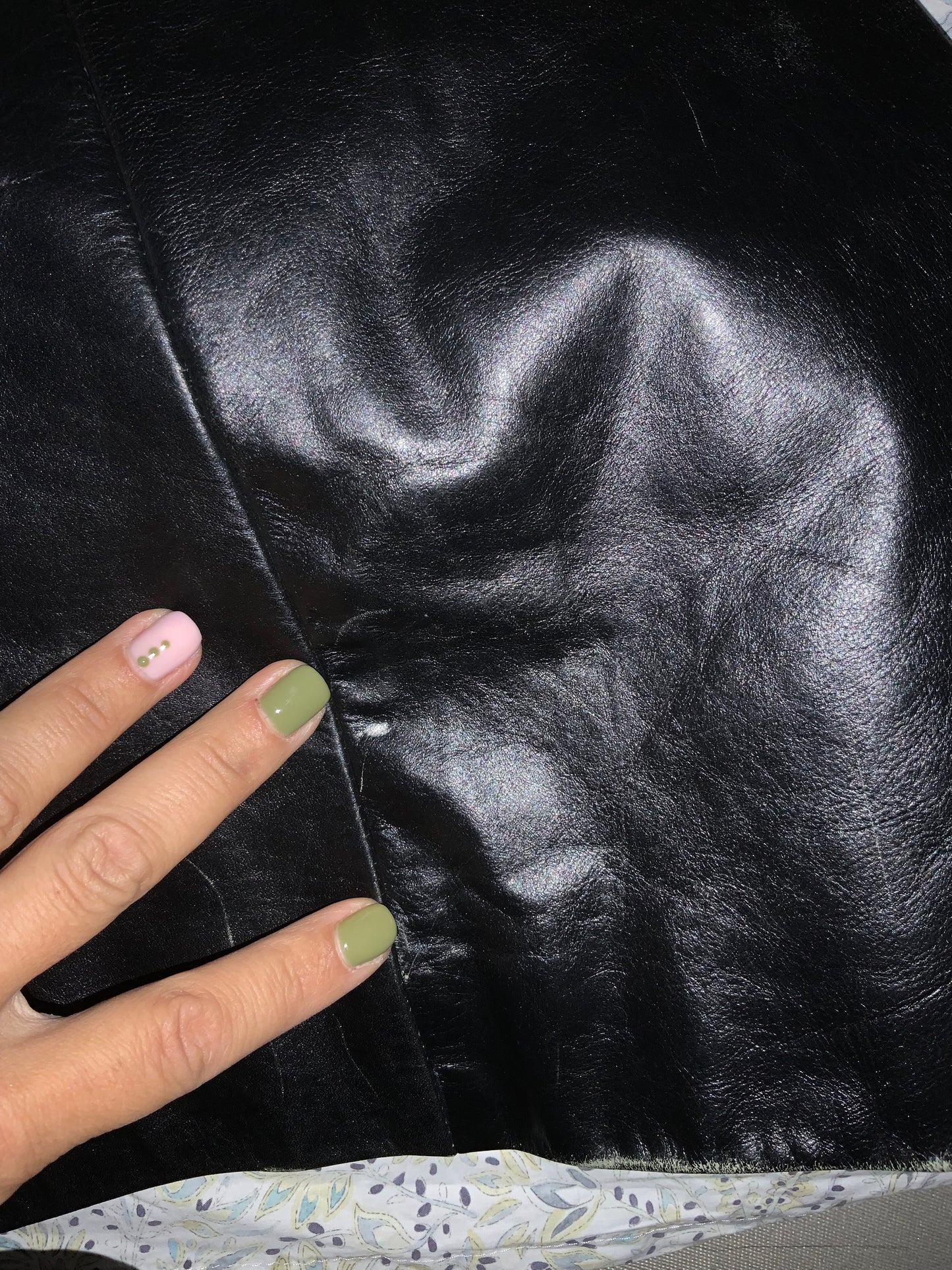 Veste en cuir noir