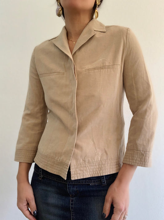 Veste boutonnée en mélange de lin Mango Y2K - S