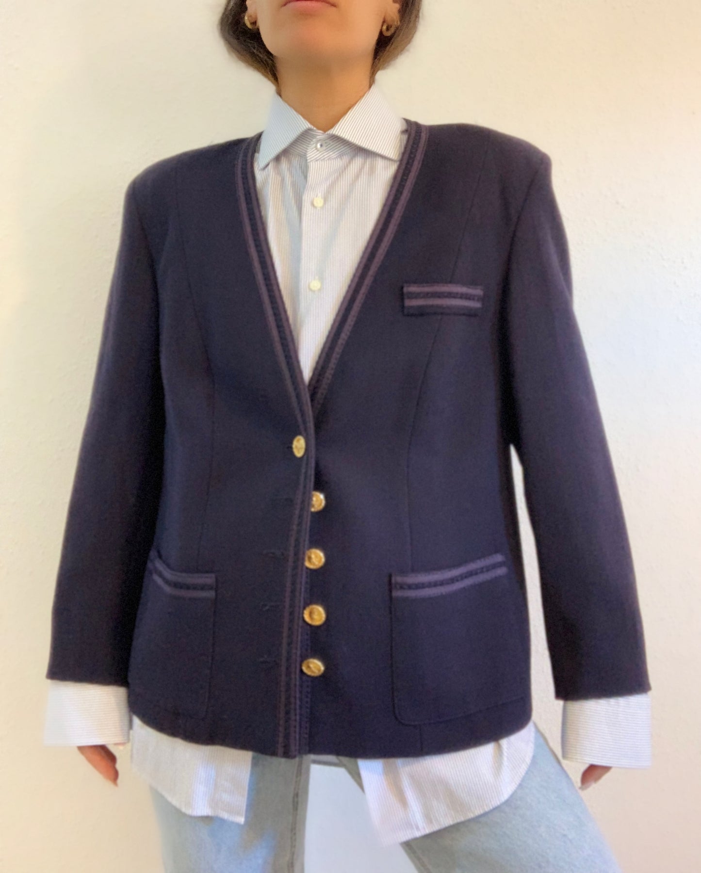 Blazer bleu foncé vintage Weil - XL