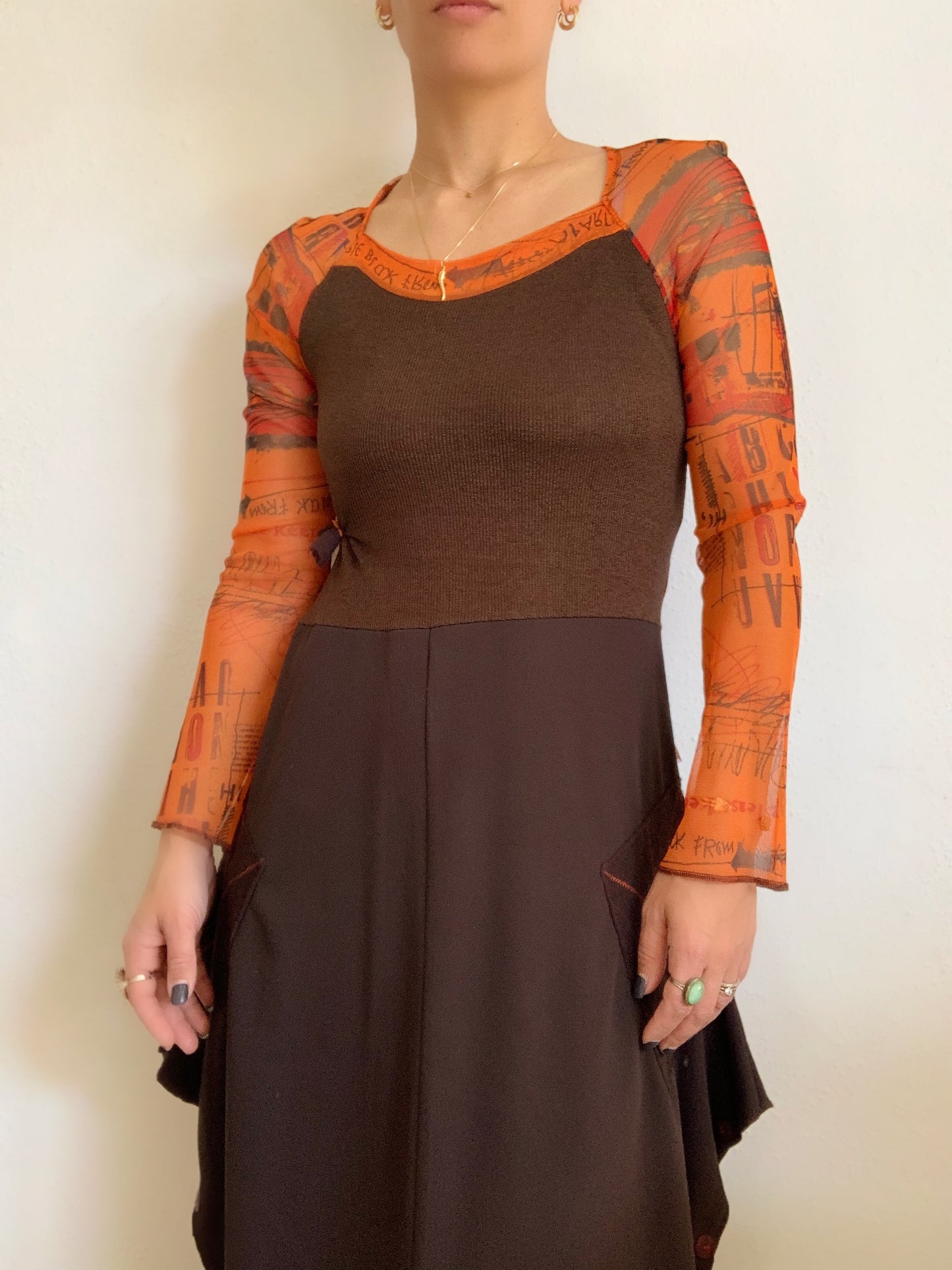 Robe longue en maille multi-matières Y2K - S