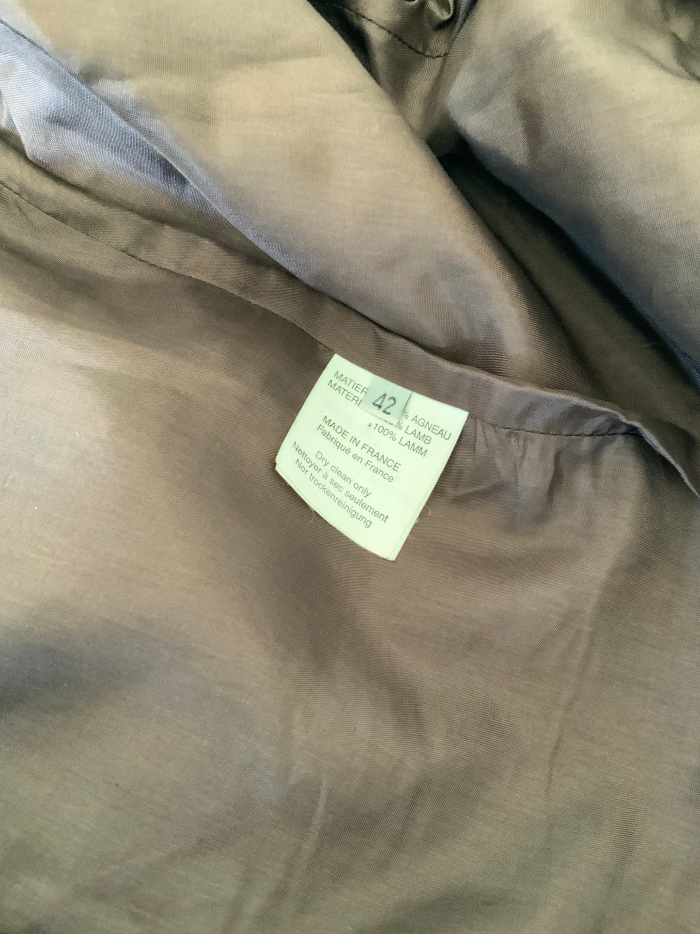 Veste en cuir marron saharienne - L