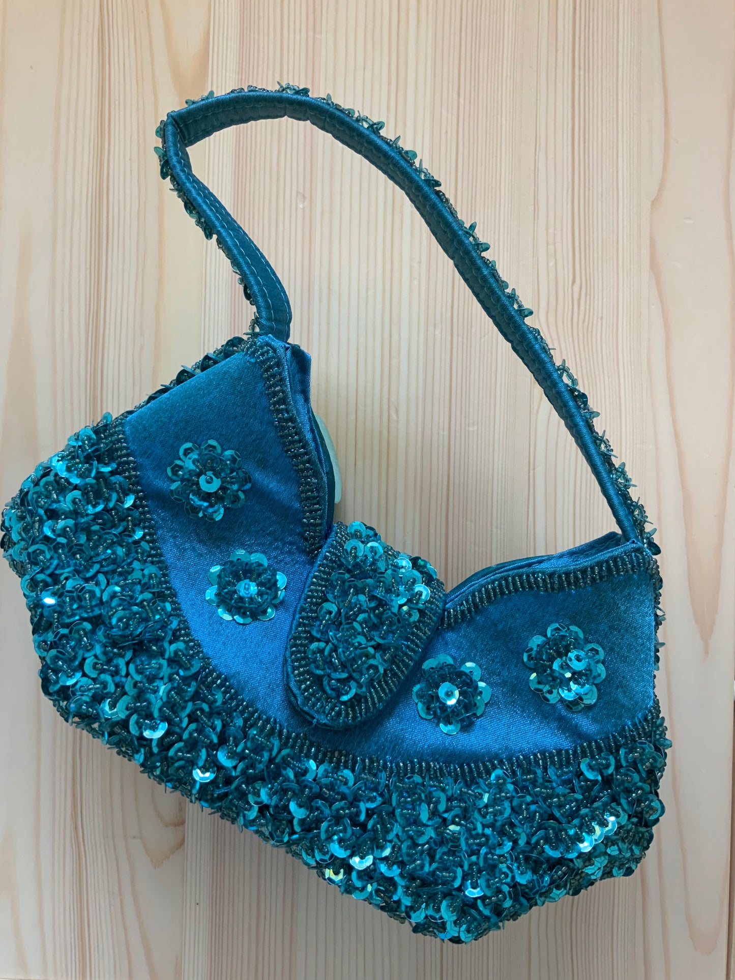 Blue sequins mini party bag