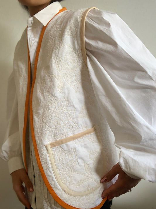 Gilet upcyclé Victoria - jaune et violet