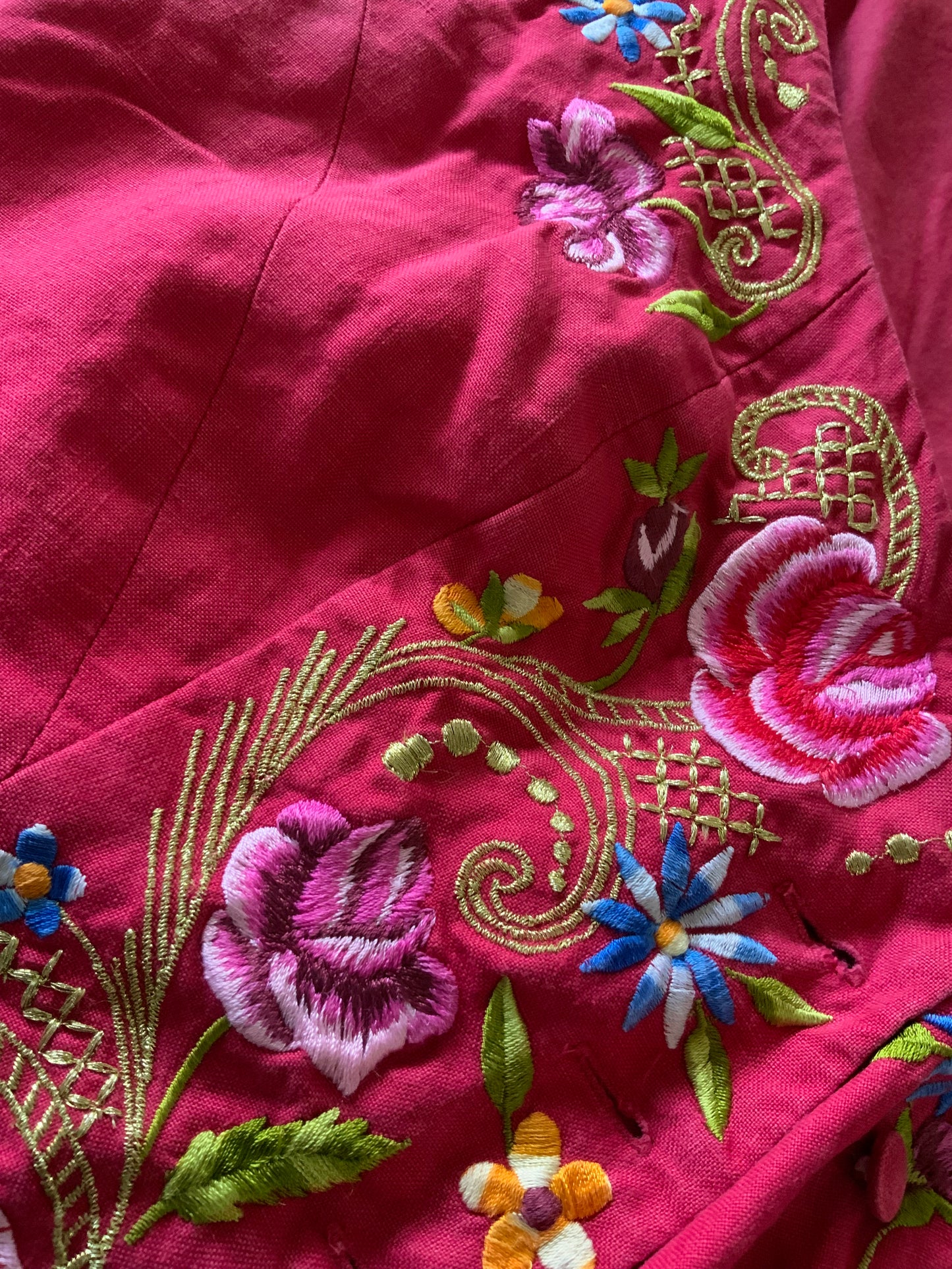 Veston / gilet rouge brodé Kenzo vintage 80’s