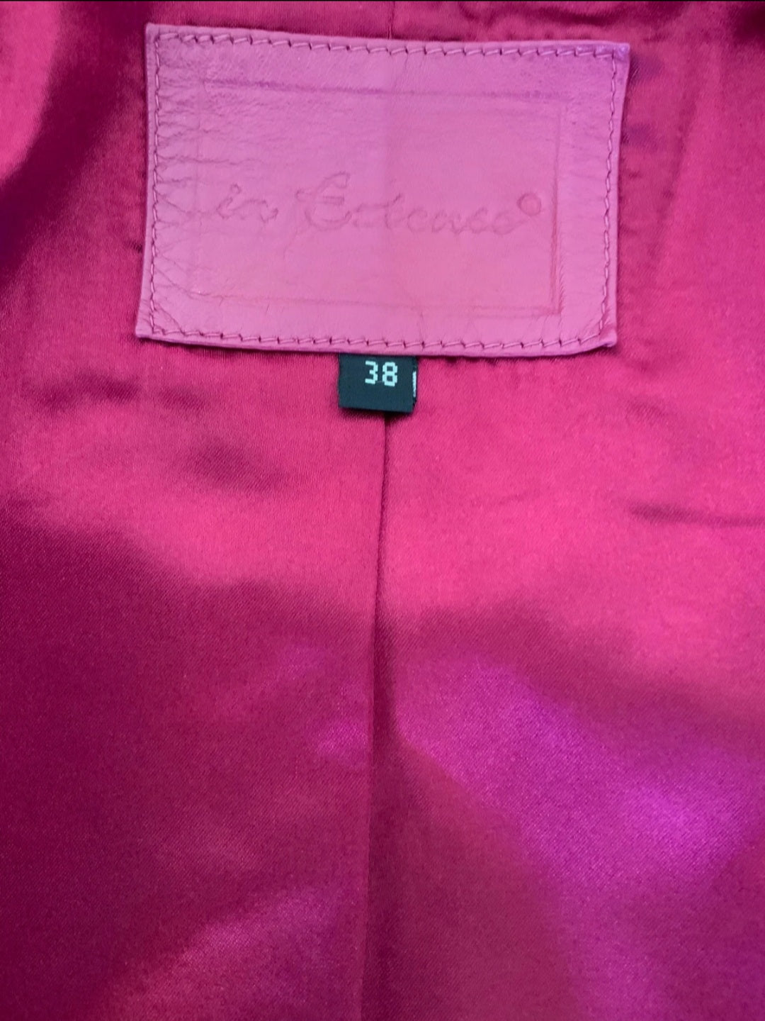Dark pink leather jacket - M