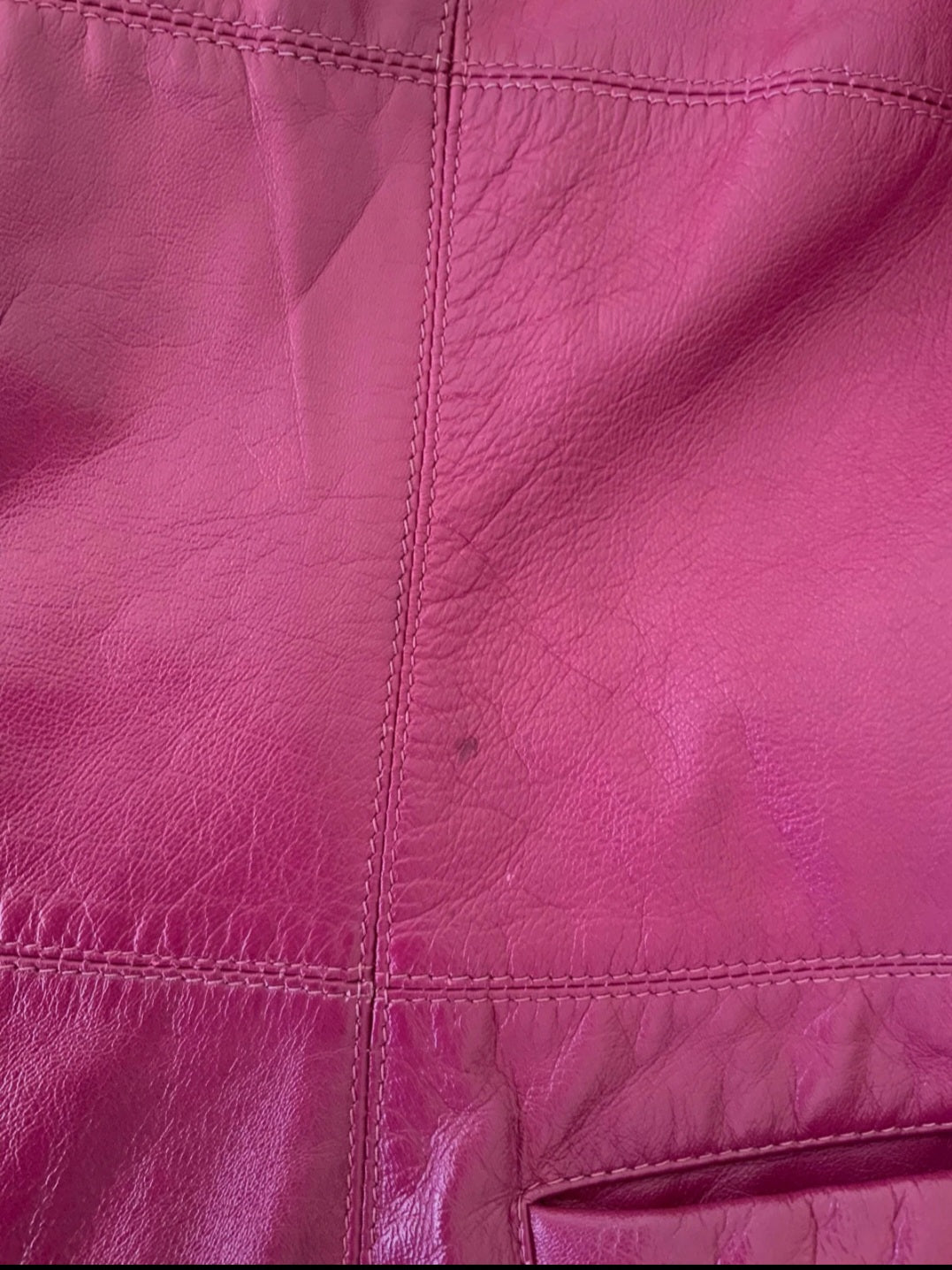 Dark pink leather jacket - M