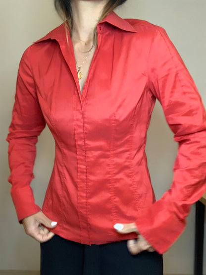 Blusa de algodón roja Boss - S/M