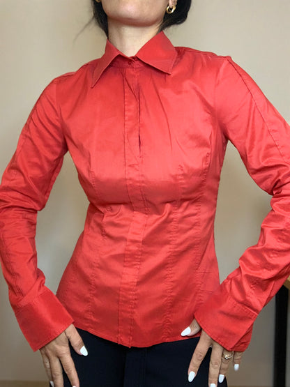 Blusa de algodón roja Boss - S/M